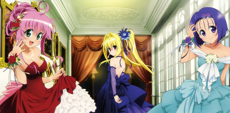Three Girls in Formal Dresses