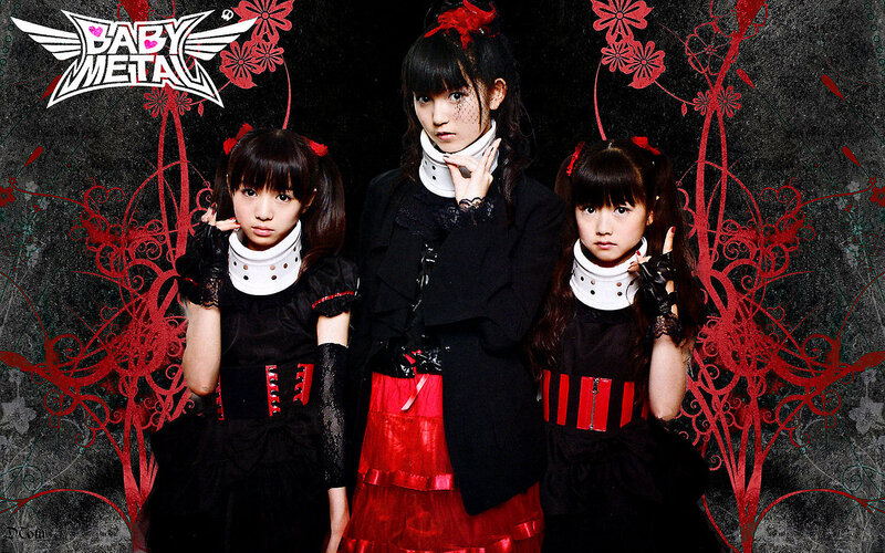 Three Girls in Gothic Outfits — Black, Dramatic