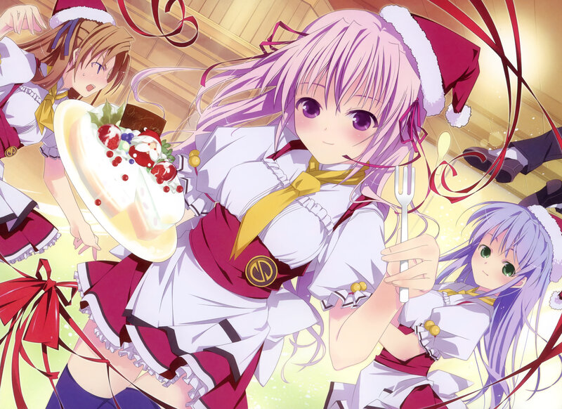 Three Girls in Holiday Outfits — Purple