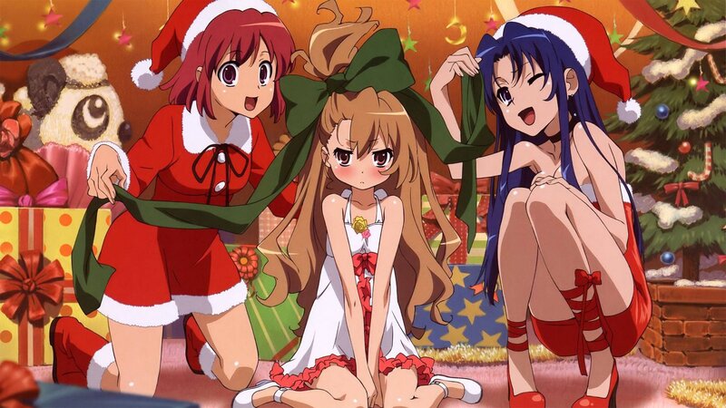 Three Girls in Holiday Outfits — Red