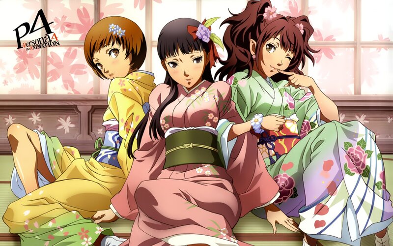 Three Girls in Kimonos — Pink, Calm, Spring