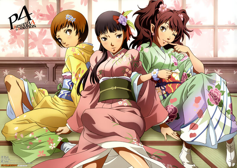 Three Girls in Kimonos — Pink, Calm