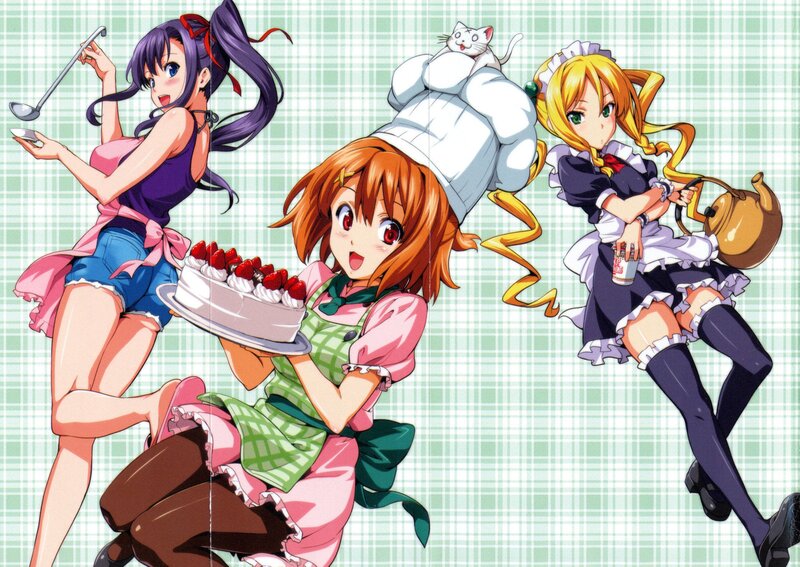 Three Girls in Kitchen Outfits
