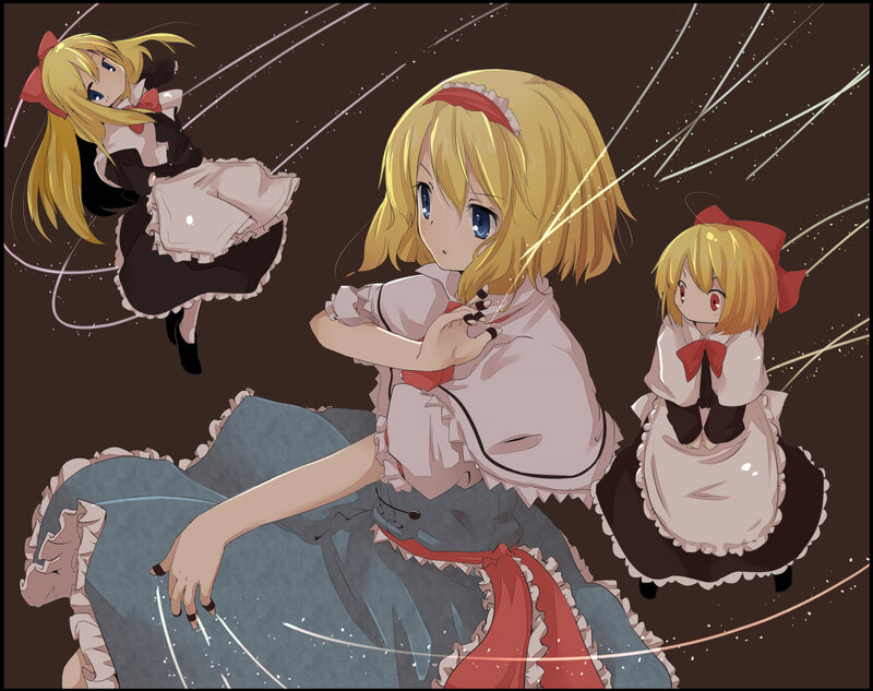 three girls in maid outfits