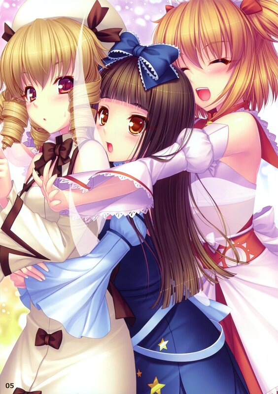 Three girls in maid outfits