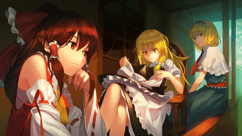 Three Girls in Maid Outfits — Brown