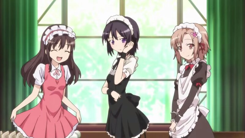 Three Girls in Maid Outfits — Green