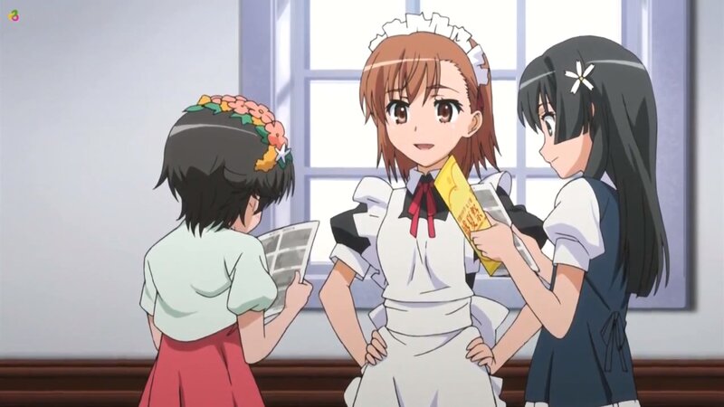 Three Girls in Maid Outfits — White, Calm, Afternoon
