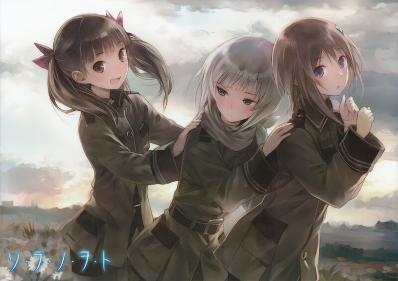 three girls in military uniforms