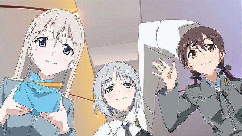 three girls in military uniforms