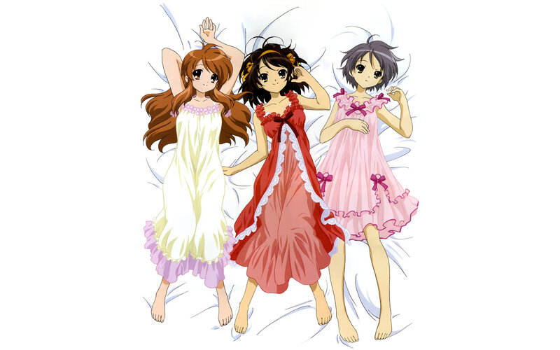 three girls in nightgowns