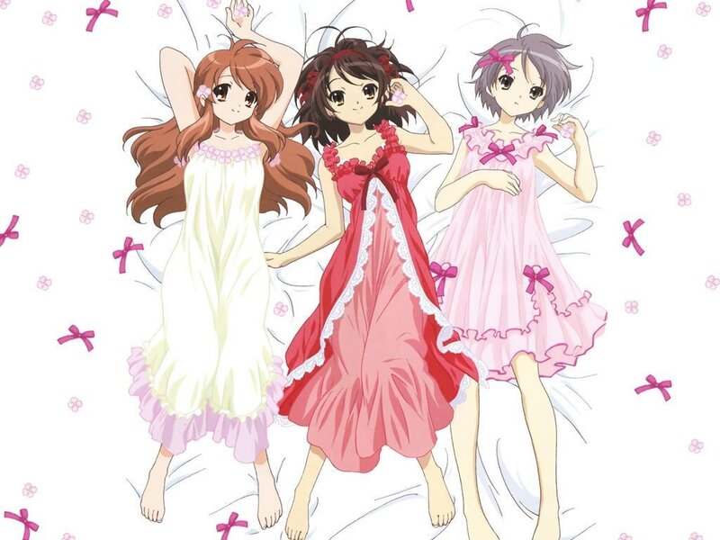 three girls in nightgowns