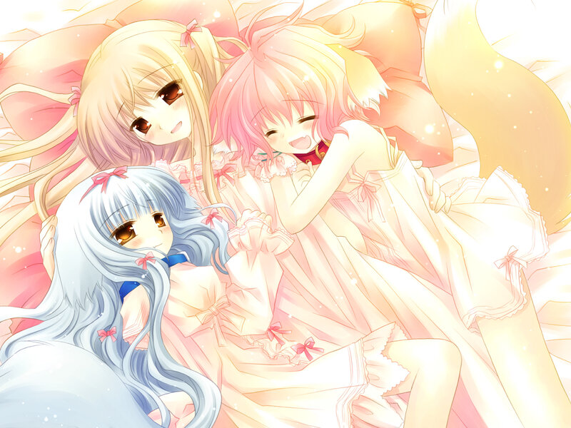 Three girls in pajamas