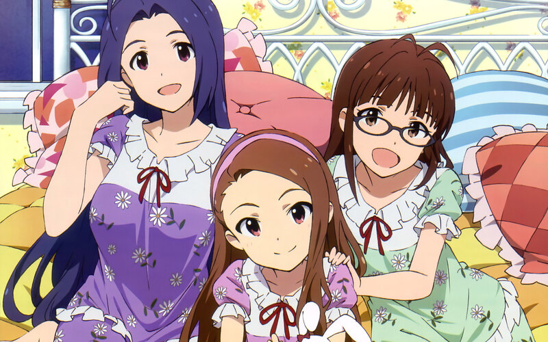 Three Girls in Pajamas — Purple, Cheerful