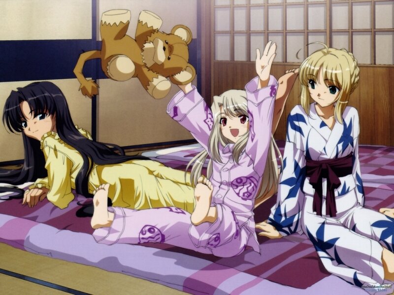 Three Girls in Pajamas — Purple