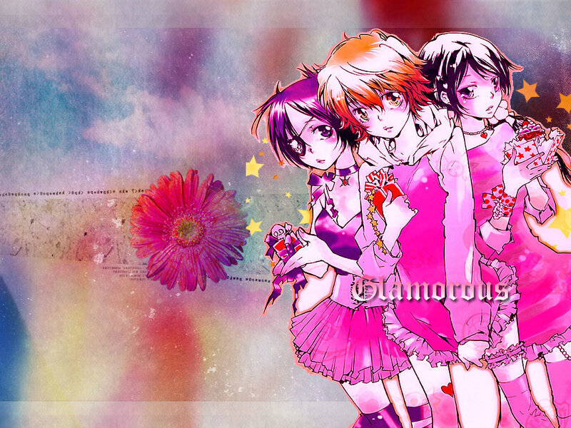 Three girls in pink dresses