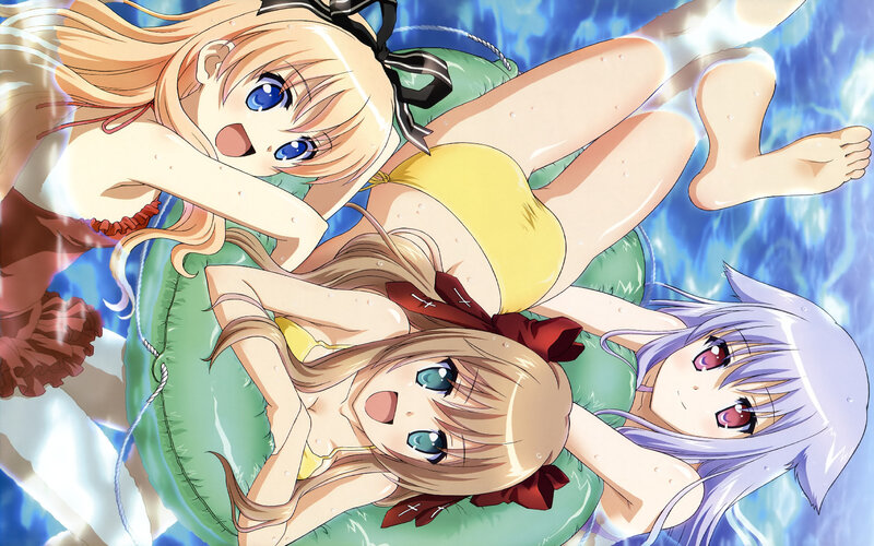 Three Girls in Pool