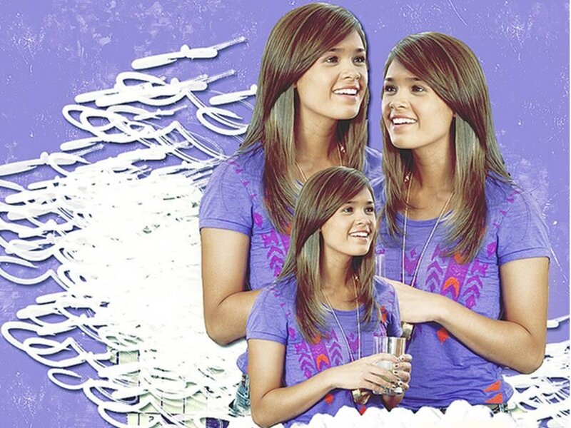 Three Girls in Purple Shirts
