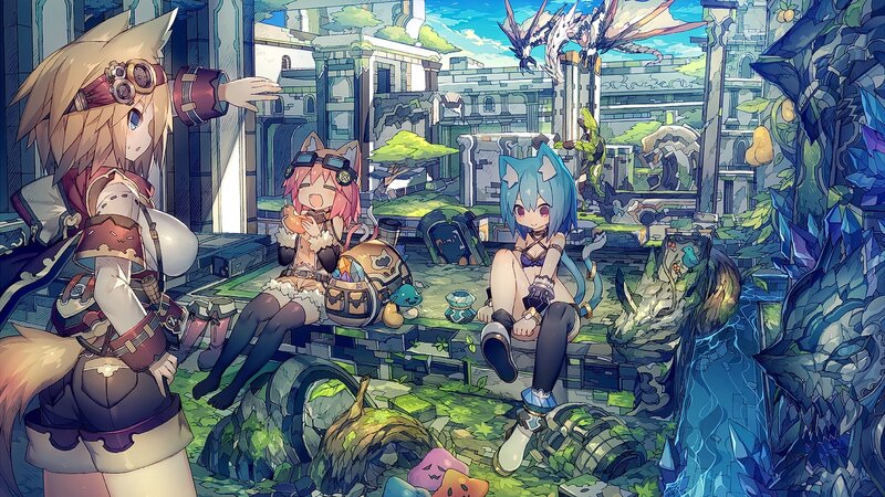 Three Girls in Ruins — Blue