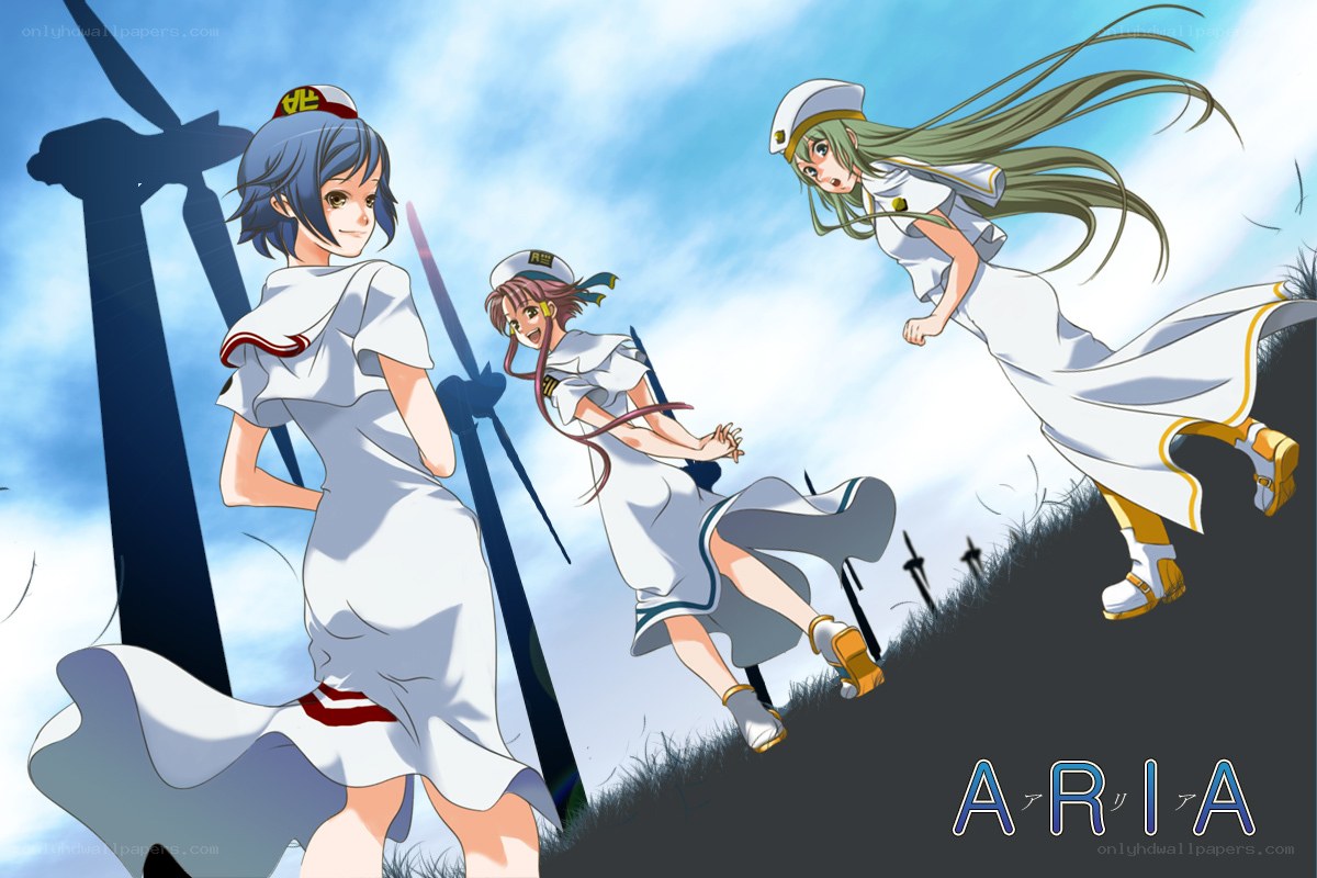 Three girls in sailor uniforms