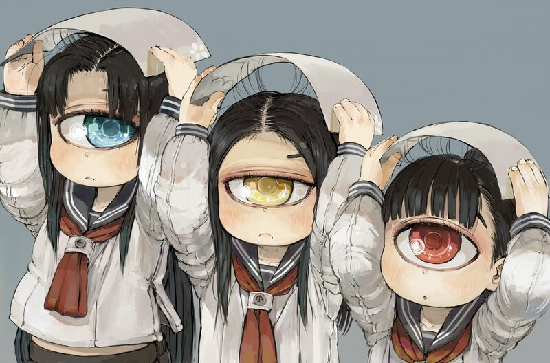 three girls in school uniforms