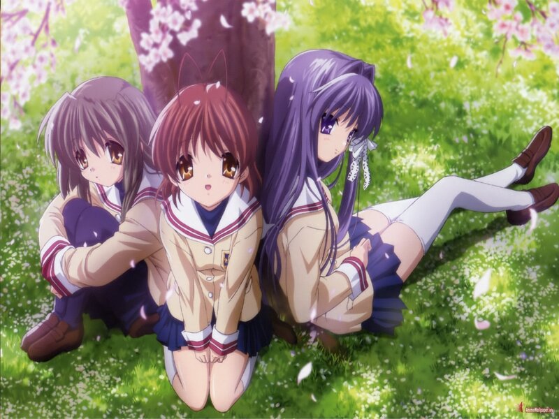 Three girls in school uniforms
