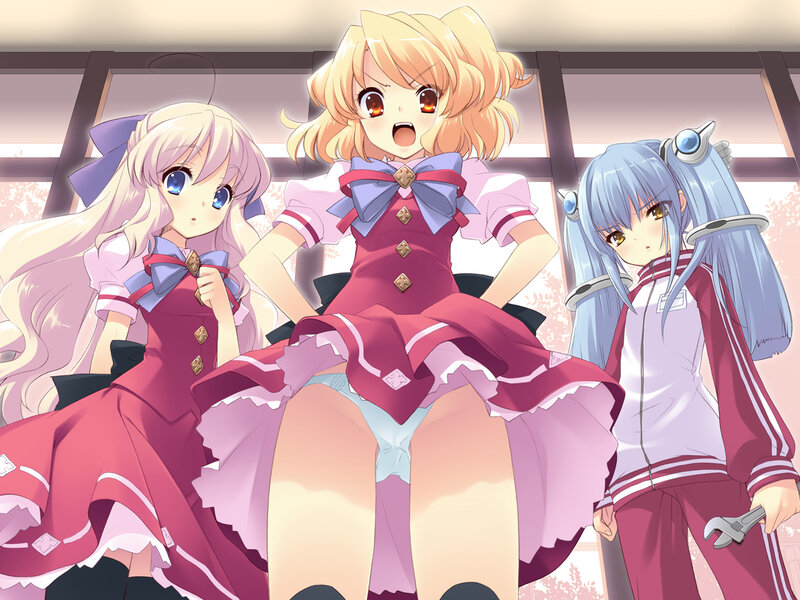 Three girls in school uniforms