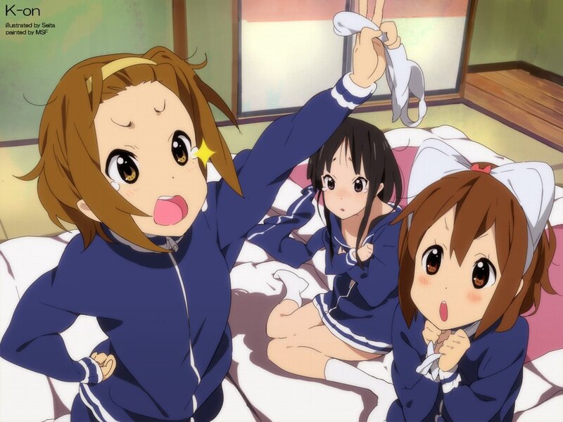 Three girls in school uniforms