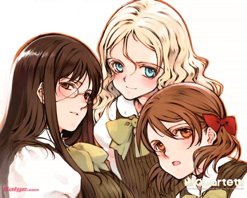 three girls in school uniforms