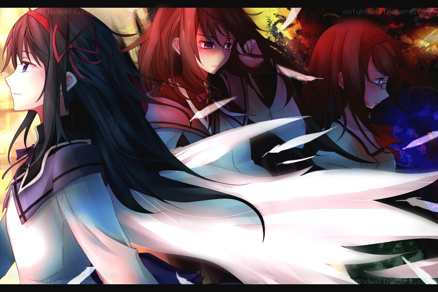Three girls in school uniforms