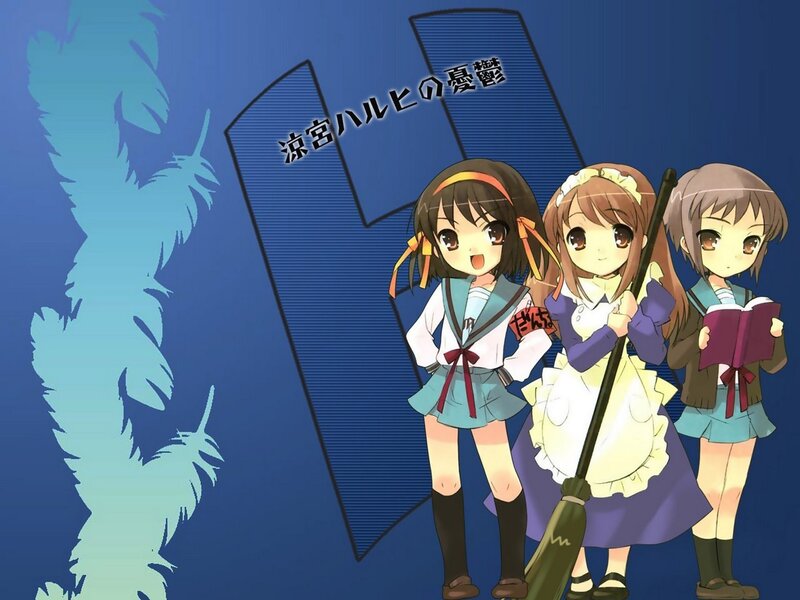 Three girls in school uniforms