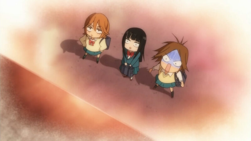 three girls in school uniforms