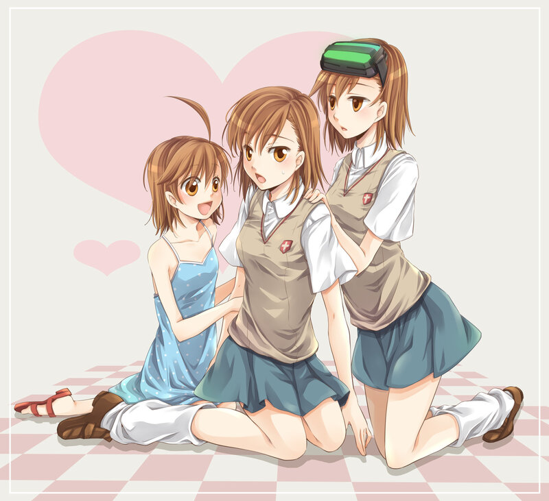Three girls in school uniforms
