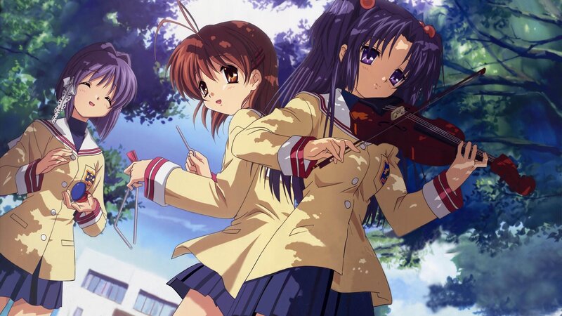 Three girls in school uniforms