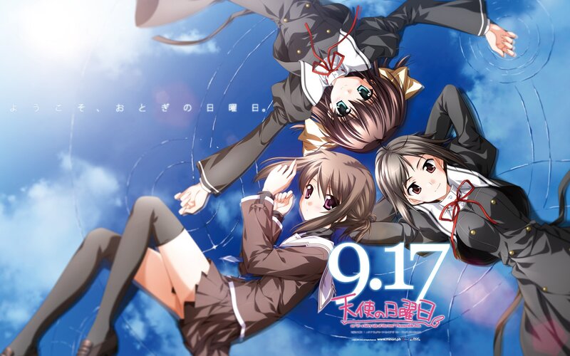 three girls in school uniforms