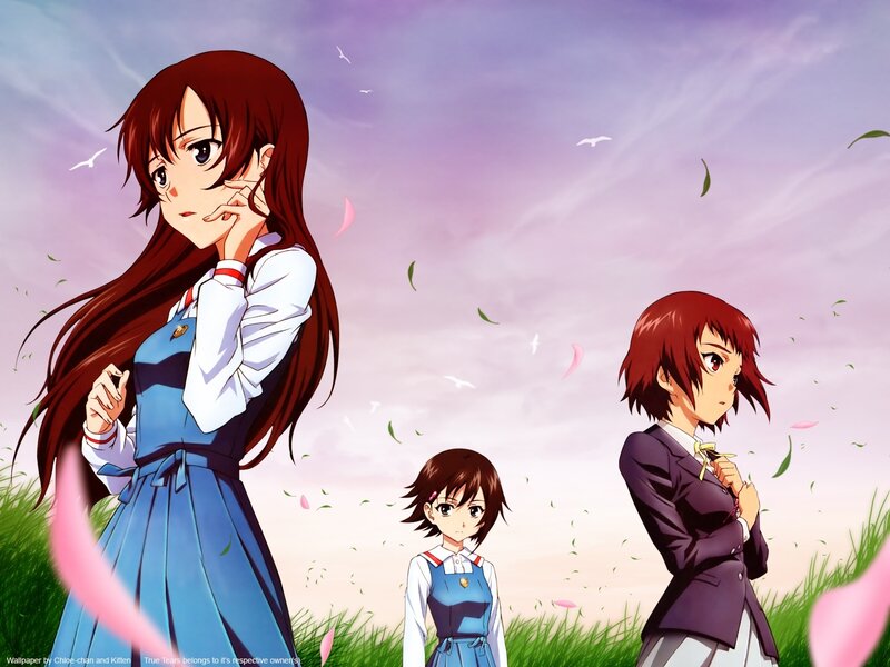 Three Girls in School Uniforms — Blue, Serene, Spring