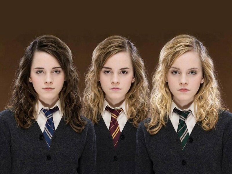 Three Girls in School Uniforms — Brown, Neutral