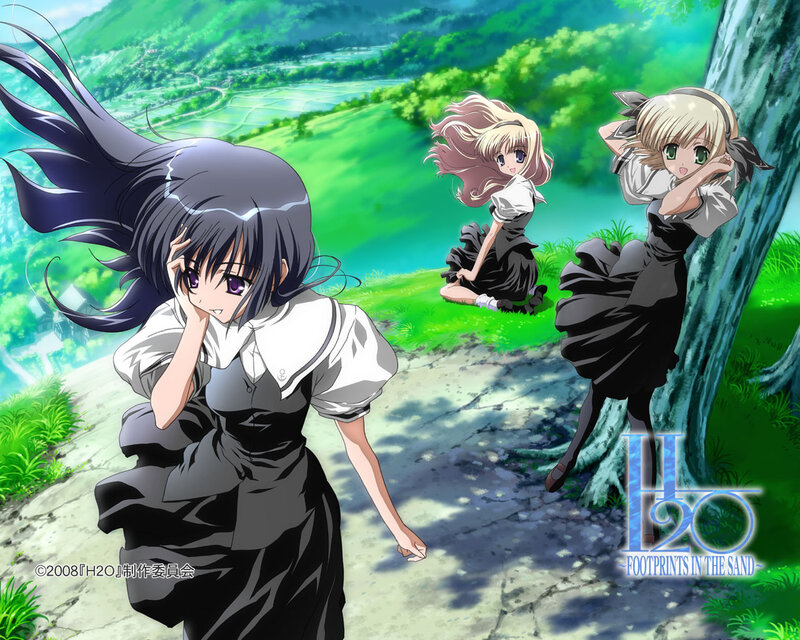 Three Girls in School Uniforms — Green, Serene