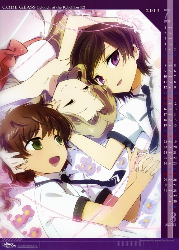 Three Girls in School Uniforms — Purple, Calm
