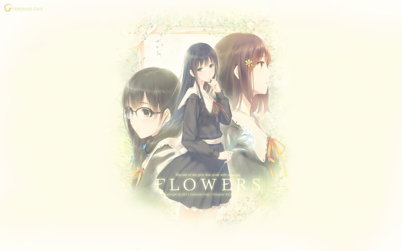 Three Girls in School Uniforms — White, Serene