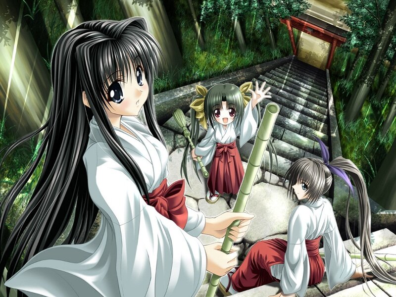 Three Girls in Shrine