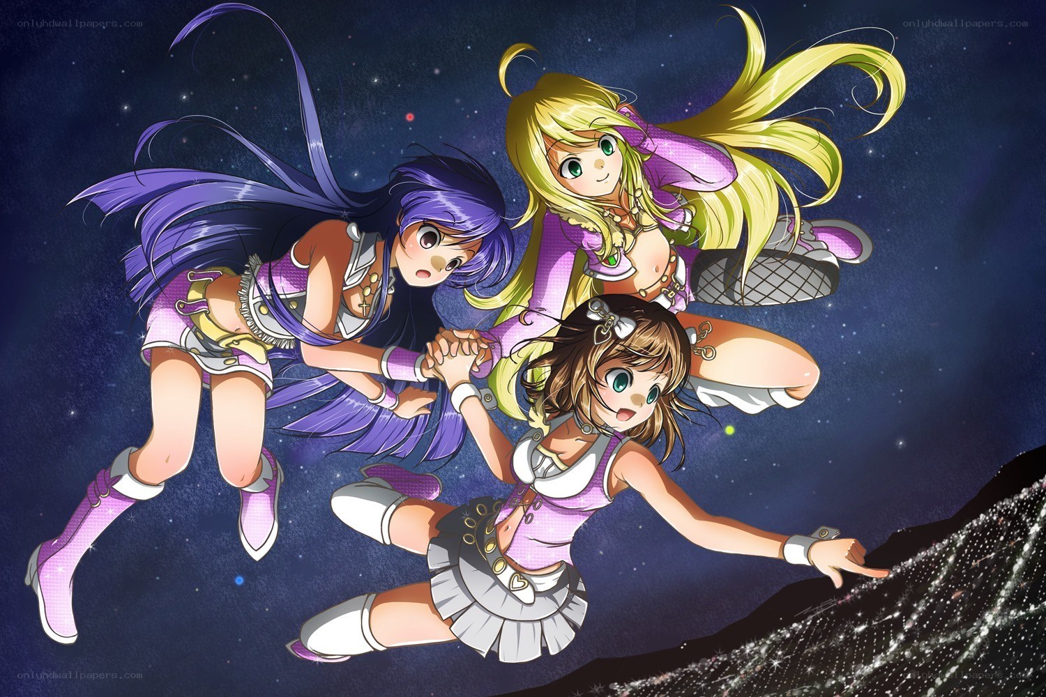 three girls in space