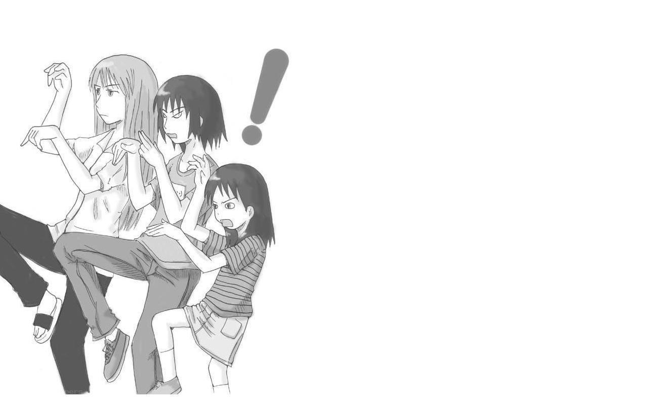 three girls in surprise pose
