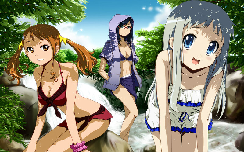 Three Girls in Swimsuits — Green