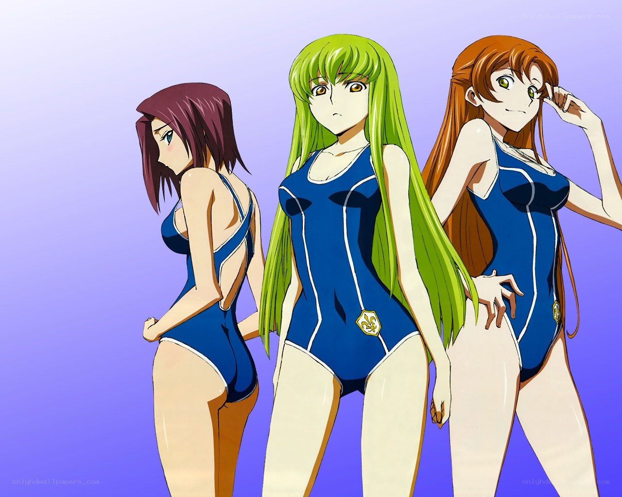 three girls in swimsuits