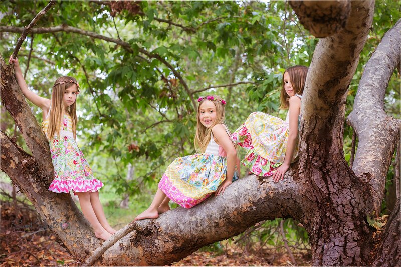 Three Girls in Tree