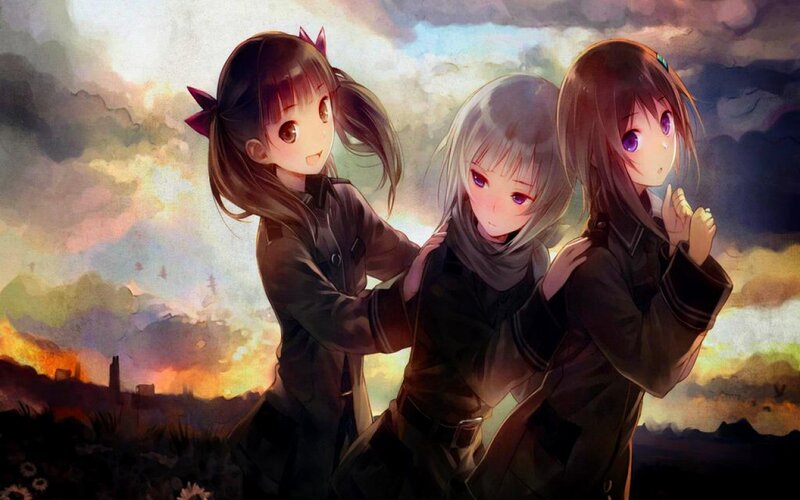 Three Girls in Uniform — Gray