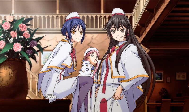 Three Girls in Uniforms — White