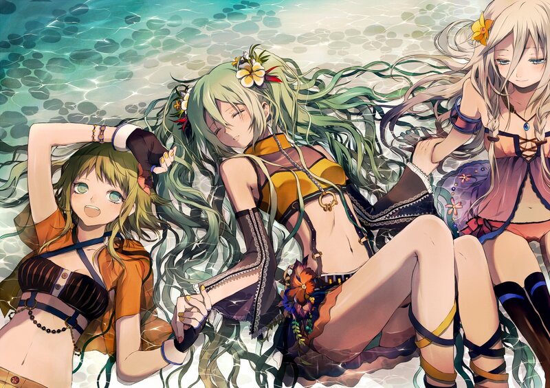 Three Girls in Water — Green