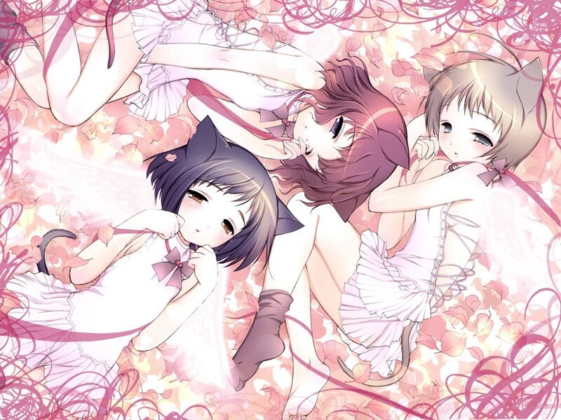 three girls in white dresses